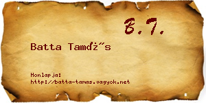 Batta Tamás névjegykártya