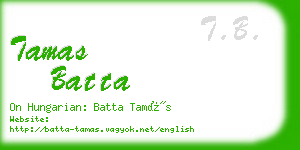 tamas batta business card